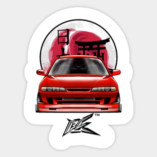 honda integra type r stanced  red Sticker